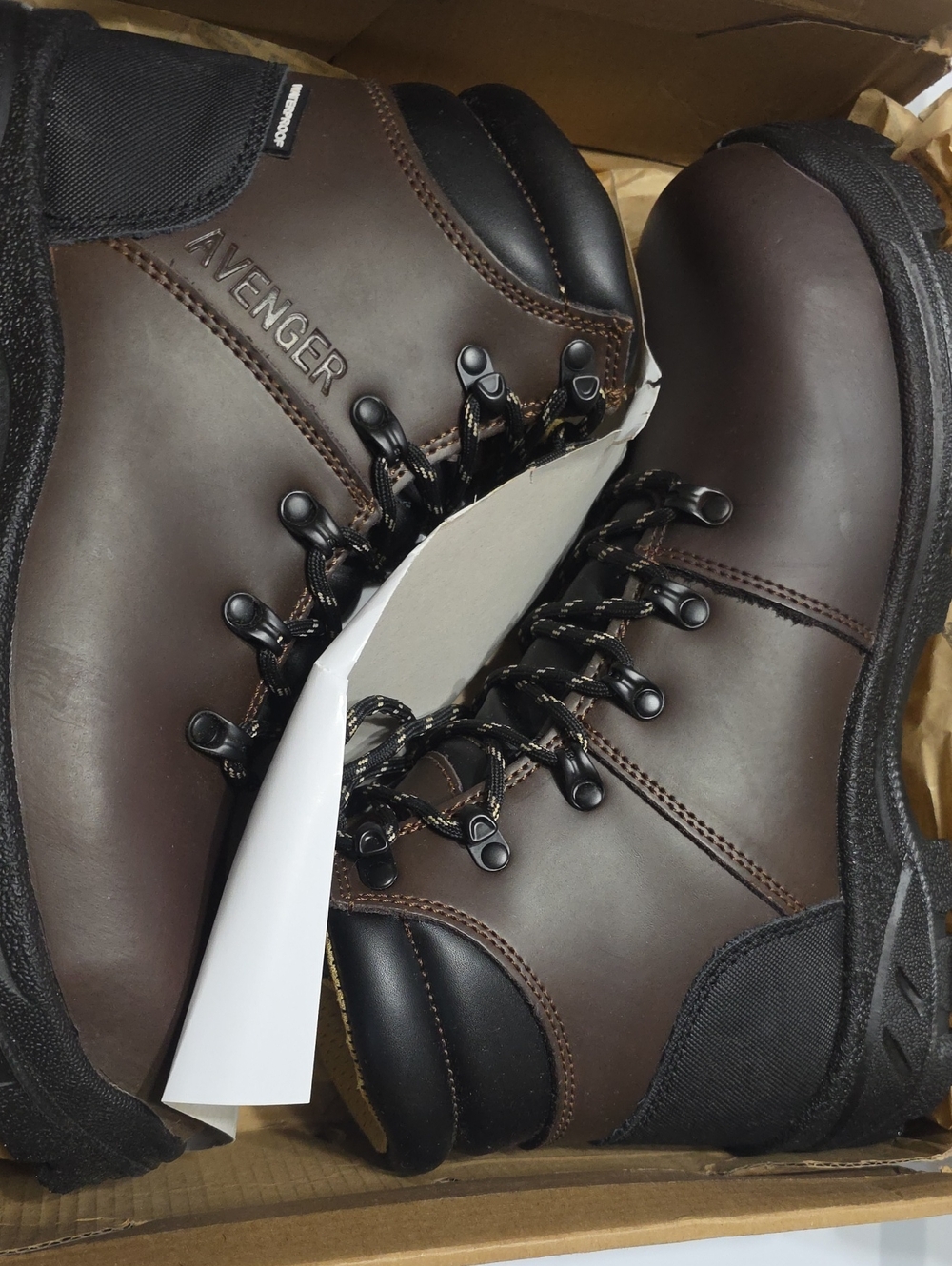 Avenger Brown and Black Men's Work Boots